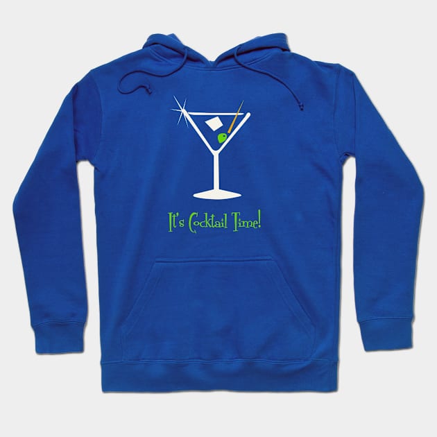 It's Cocktail Time! Drinking Martini, bar and nightclub Happy Hour Hoodie by Plebo_Industries